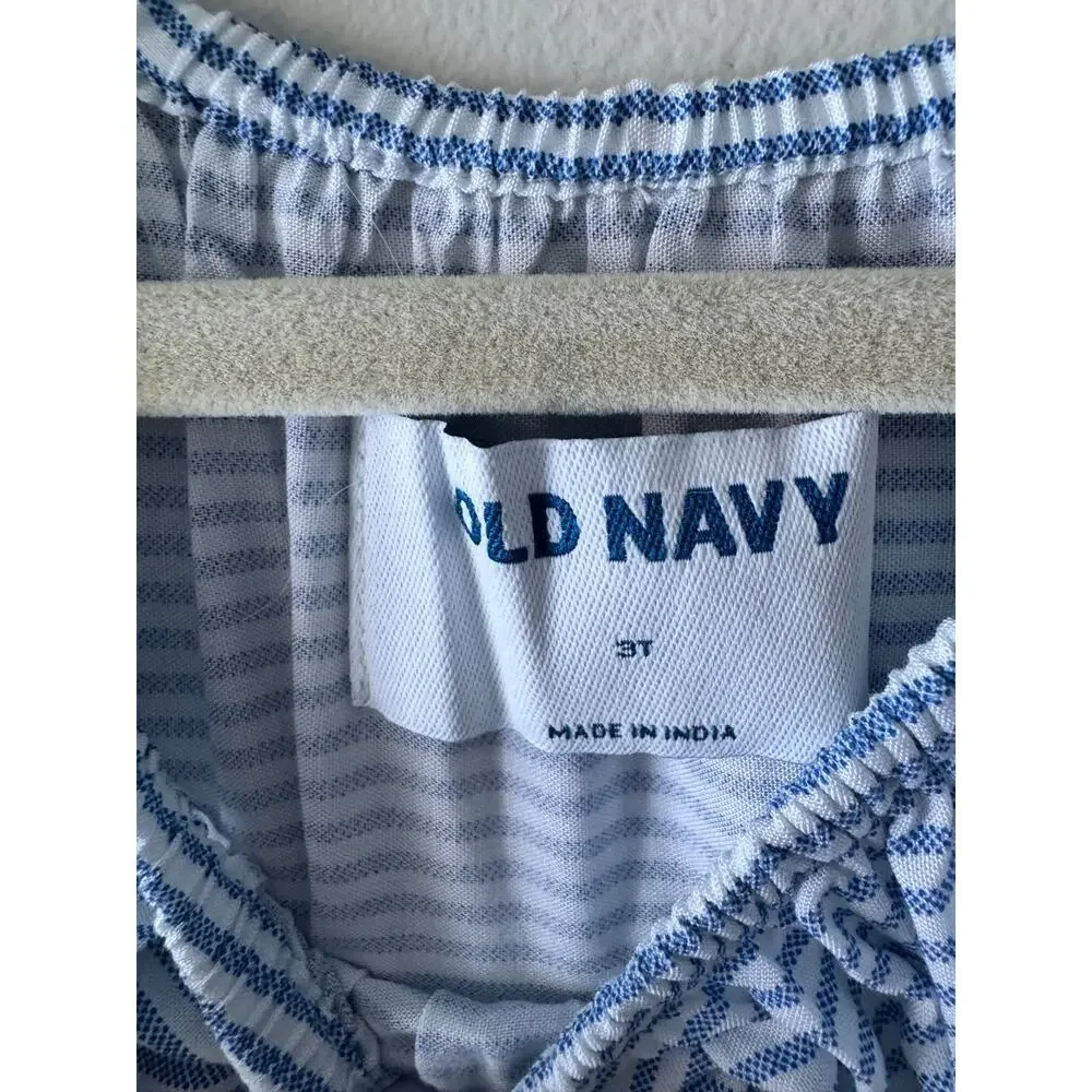 Old Navy girls shirt sleeve striped romper - 3T